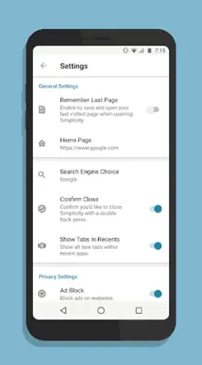 Simplicity Browser Fast & Secure android App screenshot 6